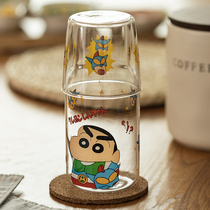 (Modern Housewife Crayon Shin-Chan joint name) glass ins cute juice cup household one person drinking cold kettle