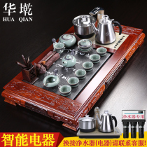 Huaqian tea set Rosewood solid wood tea tray Mahogany tea sea Wu Jinshi tea table Household Purple Sand Gongfu tea set