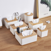 Desktop tissue paper box Household living room dining napkin tube Coffee table remote control storage box Creative simple light luxury