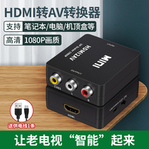 HDMI to AV HD converter 1080p old TV set-top box transfer three-color Lotus head audio Acas