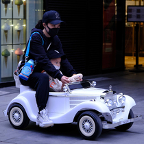 Double Mercedes-Benz classic car Childrens electric car four-wheel remote control Net red baby child toy car can sit adults
