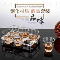 Bar special tempered glass square Cup octagonal cup shot Cup KTV beer mug cup cup holder white glass