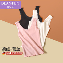 Lace Vest Lady Gush Undershirt Autumn winter Nets harness Develvet wearing plus thick and thin velvety heat to keep warm