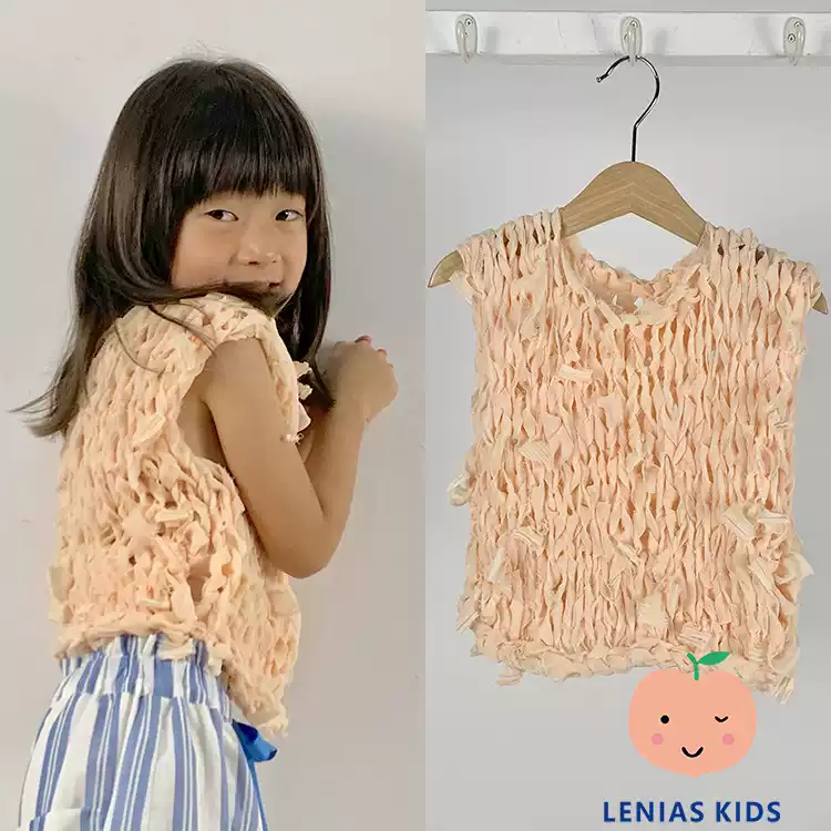 lenias LN家 TAGO 22SS春夏粉色可爱麻花编织无袖背心