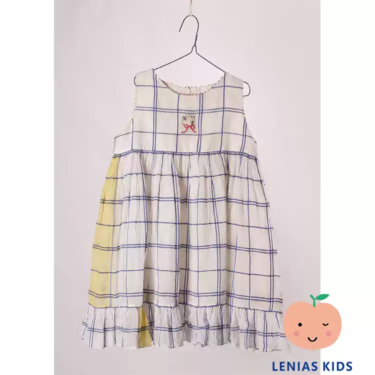 lenias LN家 意大利 Pero 23SS春夏 女童格子无袖连衣裙