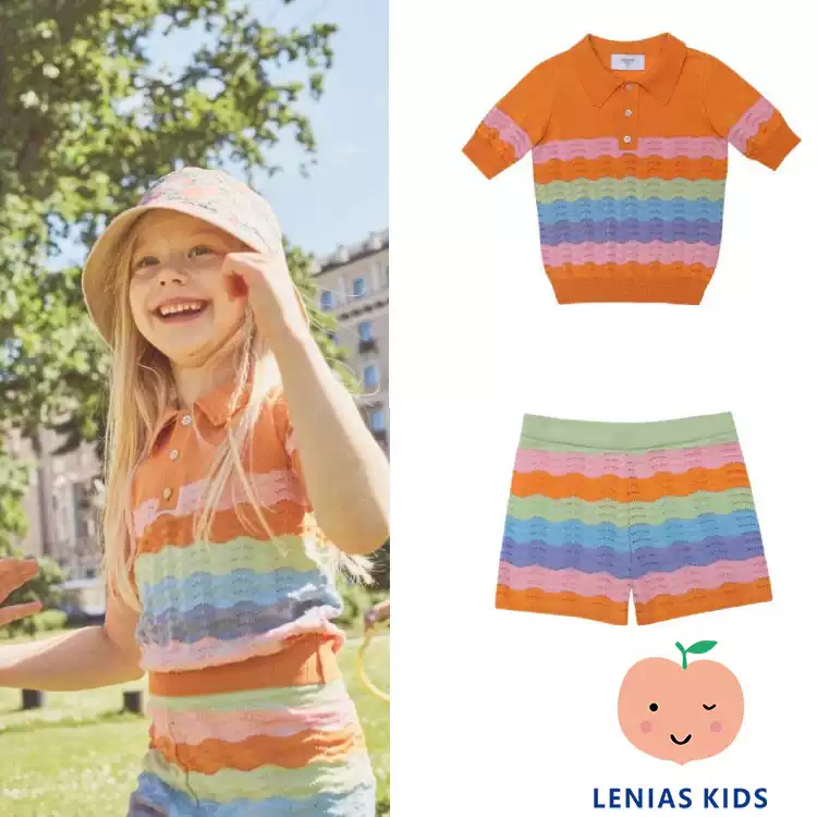 lenias LN家 Paade mode 22SS春夏 彩虹色针织套装