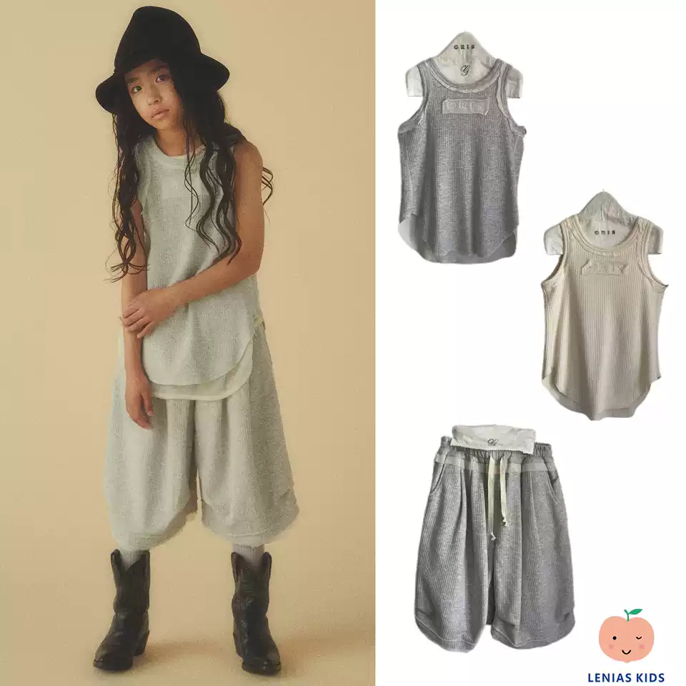 Lenias LN家 日本 Gris26SS春夏 坑条棉背心+七分裤中裤