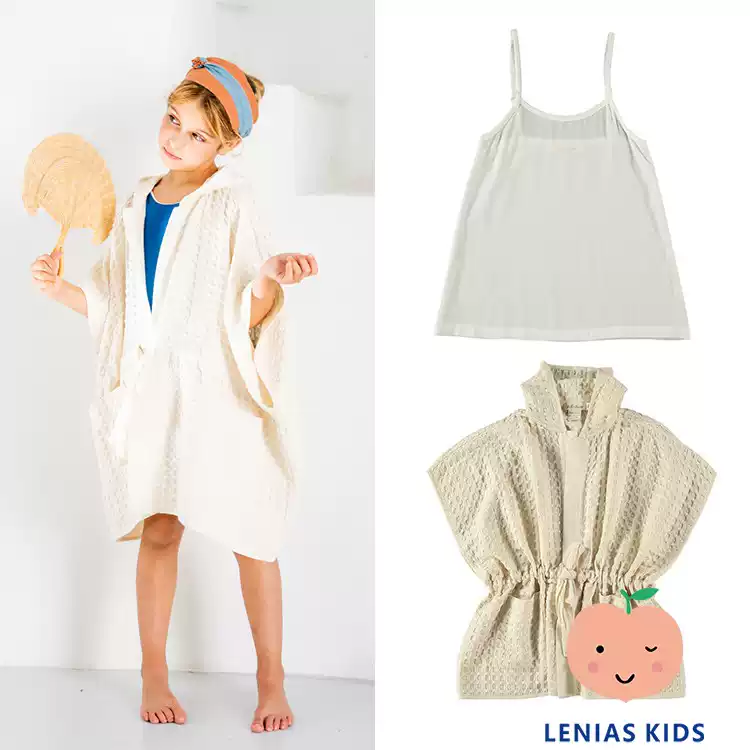 Lenias LN家 Belle chiara23SS 春夏米白色休闲连帽罩衫
