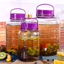 Glass bubble wine bottle thickened with faucet sealed jar Wine jar Grape-stuffed fruit enzyme bottle Pickle jar