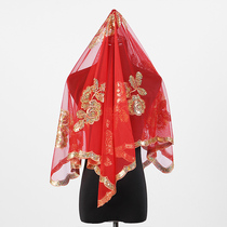 Hijab bride transparent tulle wedding supplies Daquan veil bride main wedding dress Chinese style Xiuhe red hikerchief