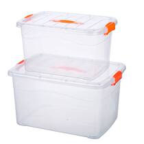 Transparent plastic containing finishing box Special large number thickened toy clothes covered storage box Home containing box
