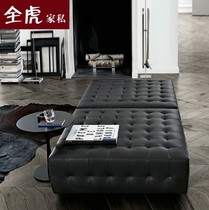 Simple clothing store sofa stool black leather pier square stool shoes stool cloakroom stool living room tea table stool