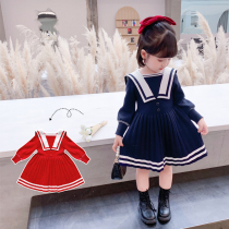 Girls  dresses autumn 2021 new childrens spring and autumn childrens princess skirt western Korean baby spring skirt