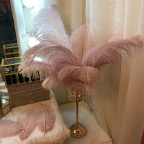 Romantic candlelight dinner light luxury candlestick ornaments modern minimalist table feather decorations European crystal candles