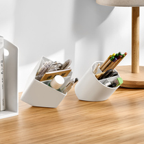 Creative fashion oblique plug pen holder storage box Student simple Nordic office desktop ins cute personality