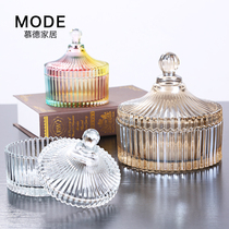 European luxury crystal transparent glass purification degaussing bowl container dish creative jewelry box with lid Candy Jar Ornaments