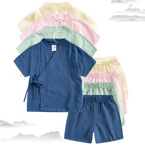 Baby childrens Hanfu boy costume thin little baby monk costume 2021 summer Chinese style girl Tang suit suit