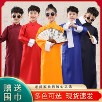 Childrens crosstalk coats Performance costumes Men and women children storytellers Dance children Chinese Kaftans May fourth Republic of China Robes