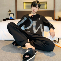Japan GP Modal mens pajamas spring and autumn long sleeves plus size cotton casual loungewear set can be worn outside