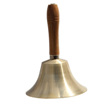 Class Bell copper School Bell Bell body diameter 8 11 14CM hand crank wooden handle size copper bell instrument