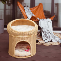 Imitation vine chicked double cat house cat house cat café cat furniture cat climbing cat tree cat toy resistant to catching cat villas