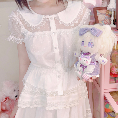 taobao agent Genuine cute lace jacket, Lolita style, with short sleeve