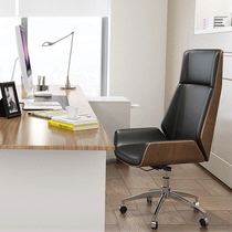 Ode to joy chair Computer chair Home study boss chair Leather swivel chair Solid wood office conference chair Simple and modern