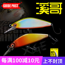 Signpost Creek Sink Water Mino Road Subbait Fake Bait Microthings Far Throw Stream Horse Mouth White Strips Small Teething Red Eyed Fish Bait