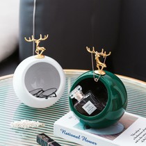  As soon as you enter the door put the key creative Golden deer storage ins decoration entrance key storage box living room dried fruit plate desktop