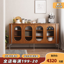 Wooden furniture retro solid wood sideboard wall cabinet antique side cabinet locker Nordic long cabinet