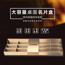 Sales department Stainless steel business card box High-end custom business card holder Multi-layer porous business card shelf Hotel lobby front desk