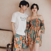 Couple swimsuit 2021 new female cover belly thin cover meat mens beach pants suit ins wind hot spring swimsuit
