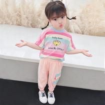 2021 new summer girls swimsuit set childrens clothing foreign style childrens clothing childrens net red fashionable female baby summer clothes