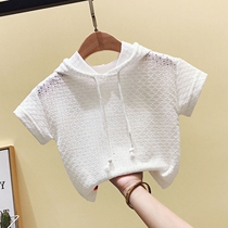 Summer dress 2022 new childrens short sleeve t shirt boy hollow half sleeve baby shirt in the small childs gas 3