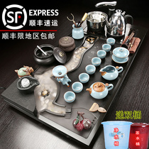  Whole piece of Wu Jinshi tea tray Kung Fu tea set Household set automatic water atomization water tea table living room