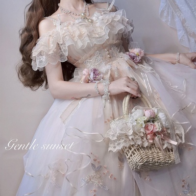 taobao agent Summer dress, Lolita style, with embroidery, Lolita Jsk