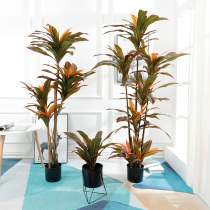Nordic ins wind simulation large plant red iron tree fake green plant Landing home living room decoration interior small ornaments