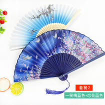Fan Fold Fan Gufeng China Wind Female Style Hanfu Qipao Dance Children Students Summer Carry-on Folding Small Fan