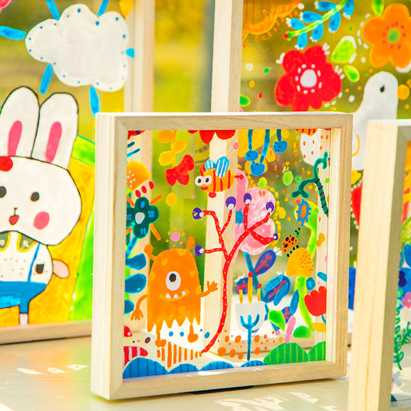 Акриловая стеклянная художественная фоторамка из натурального дерева, «сделай сам», граффити, семейный стиль