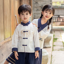 Boys Hanfu Spring and Autumn Clothes Childrens Costumes Tang Dress Girls Chinese Style Baby Years Gown Guoxuo Suit Set