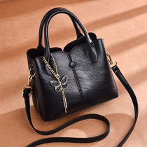 Tide brand leather Hand bag female 2021 New Korean fashion shoulder shoulder bag wild casual soft leather tote bag