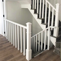 Wooden stair handrail Solid wood square column railing Paint fence Indoor household Simple modern villa Chinese European style