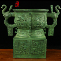 Zhong Tripod Bronzer) Imitation Ancient Handicraft) Bronze Wine Instrumental collection) Chen set up swing pieces) Beast Face Tattooer