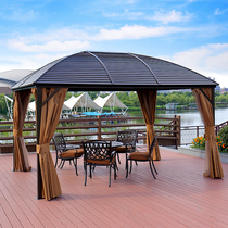Gazebo outdoor courtyard Garden pavilion anti-corrosion wood aluminum alloy outdoor yard awning Mobile four-corner tent