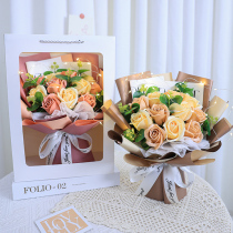 Creative Rose Bouquet Soap Flower Eternal Life Simulation Fake Flower Graduation Photo Birthday Gift for Girlfriends and Girlfriends