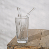Transparent glass straw ins Wind elbow juice milk straw stirring stick simple high temperature resistant