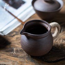 Original rough pottery unglazed hemp rope handle public cup tea soup broken water and smooth cup retro tea ceremony zero match