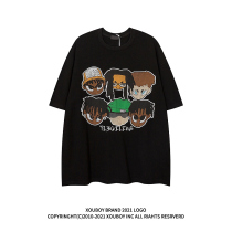 American cartoners look like print trendsetto short sleeve T-shirt male high street hip-hop-hains tidal Vibe Wind lovers compassionate