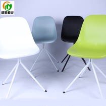 Plastic steel reception chair creative special shaped four-legged reading chair office reception chair leisure chair PP plastic seat color chair
