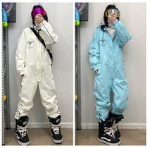 John snow ski suit womens suit one-piece waterproof plus DuPont cotton warm veneer double board ski pants